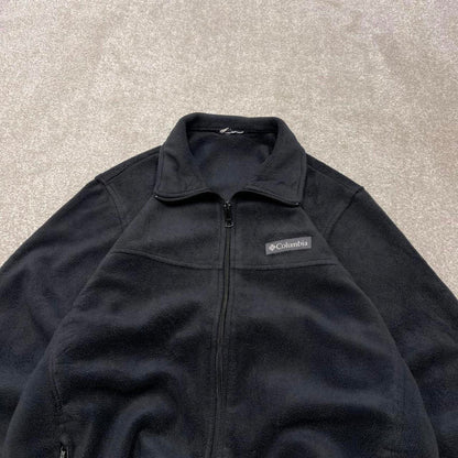 Y2K Columbia technical fleece black Full zip fleece autumn adjustable waist