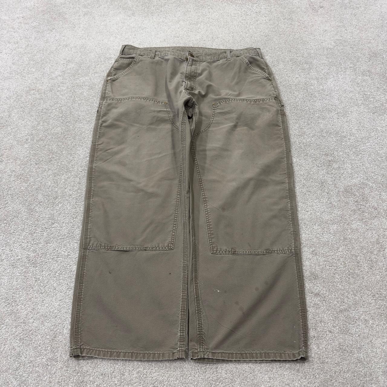 Baggy Carhartt double knee carpenter pants y2k khaki Loose leg skater style workwear pants
