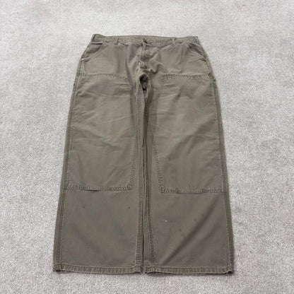 Baggy Carhartt double knee carpenter pants y2k khaki Loose leg skater style workwear pants