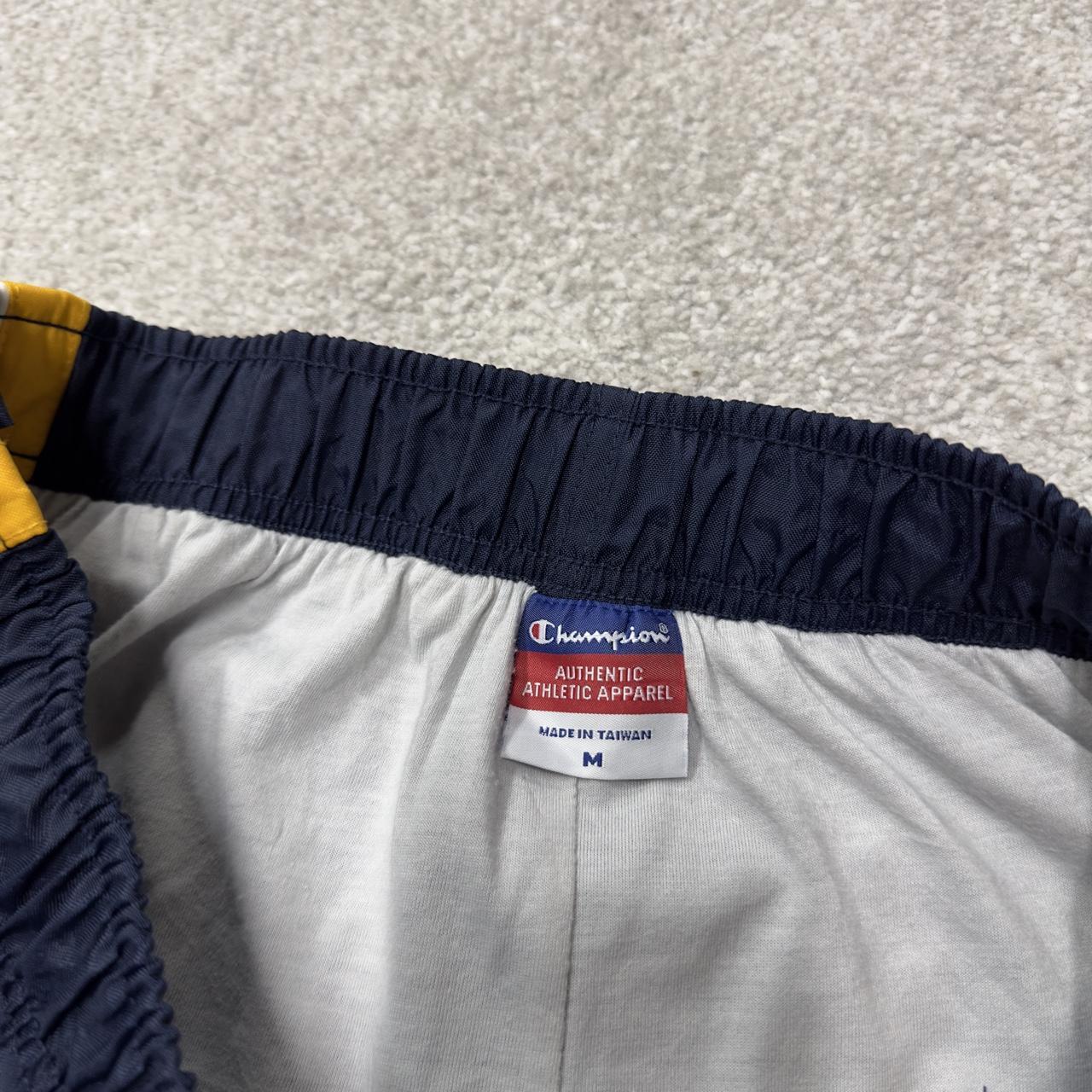 Y2K champion baggy tracksuit bottoms navy M Full leg poppers Michigan 2000s style track pants