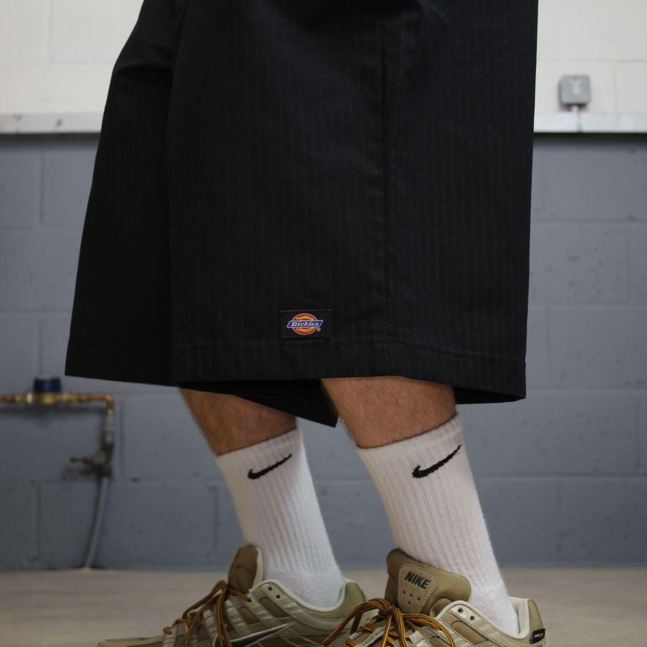 Dickies baggy stripe chino shorts black carpenter Stripey Skater / surf style shorts baggy fit