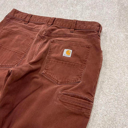 Carhartt carpenter jeans Y2K brick red loose relaxed fit skate style cargo work pants