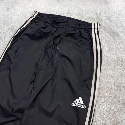 Vintage Y2K Adidas tracksuit bottoms black Side stripe design track pants