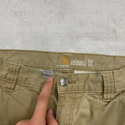Beige Carhartt cargo trousers W34L28