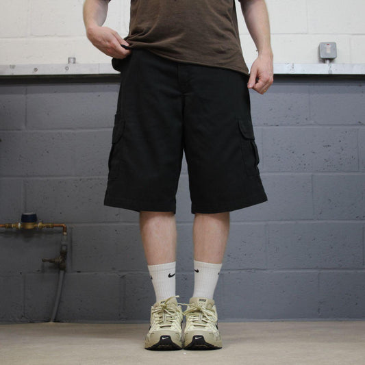 Dickies baggy cargo shorts relaxed black Twill chino skater style shorts loose leg
