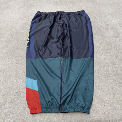 Y2K Nautica colour block baggy tracksuit bottoms navy 3XLT loose mesh lined track pants