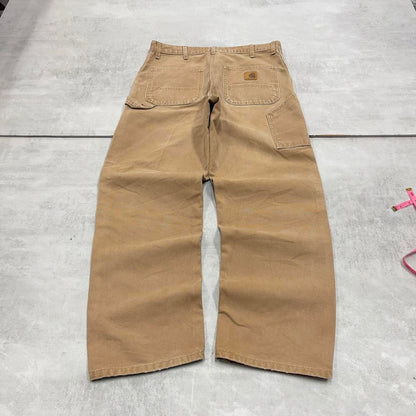 Vintage Tan baggy Carhartt carpenter jeans W36L30 skater style loose leg cargos