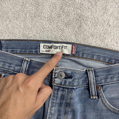 Levi's 560 baggy comfort fit jeans y2k blue Loose wide leg denim pants red tab logo