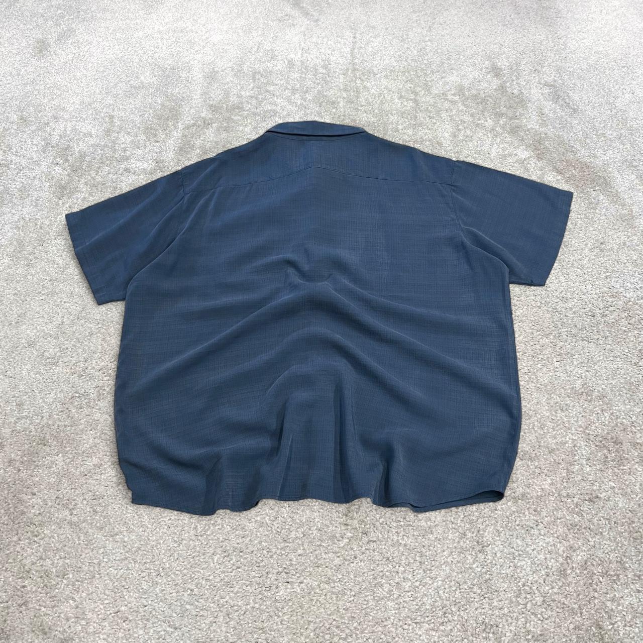 Columbia baggy short sleeve shirt navy Festival style button down summer shirt