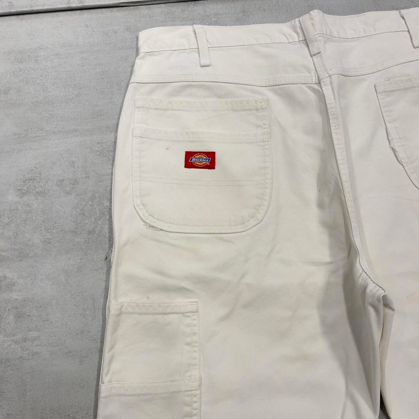 White Dickies carpenter jorts W38