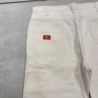 White Dickies carpenter jorts W38