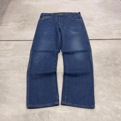 Dickies jeans W34L30 loose blue denim 90s style skater style jeans
