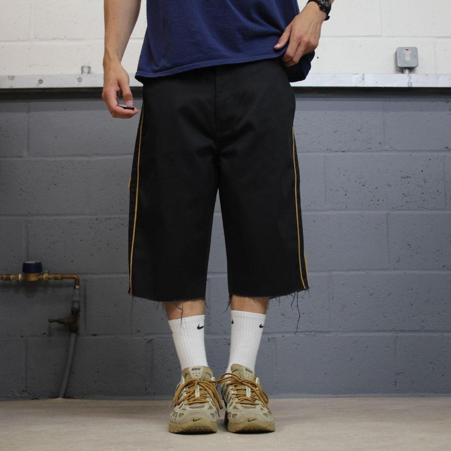 Dickies chino shorts black Chino style skater shorts lon leg festival