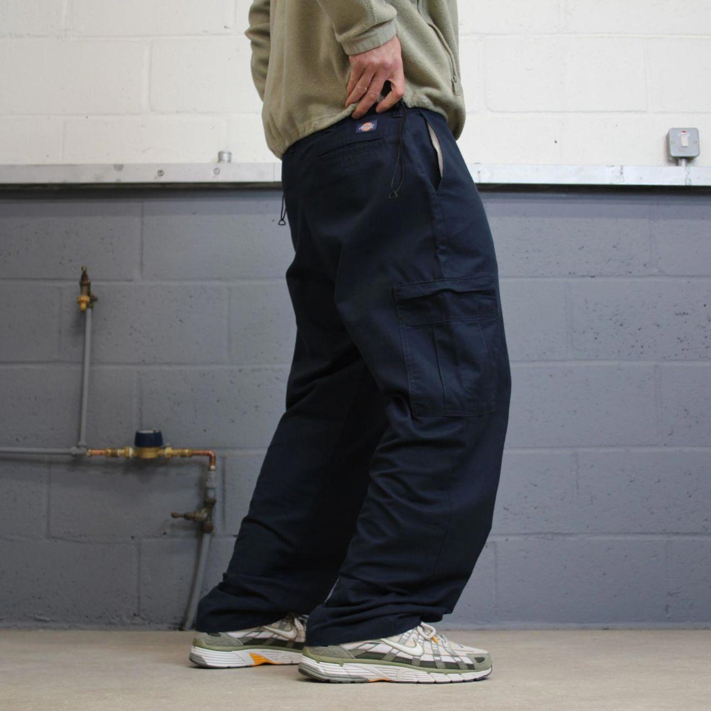90s Dickies cargo trousers workwear W38L32 navy loose chino style skater cargo pants