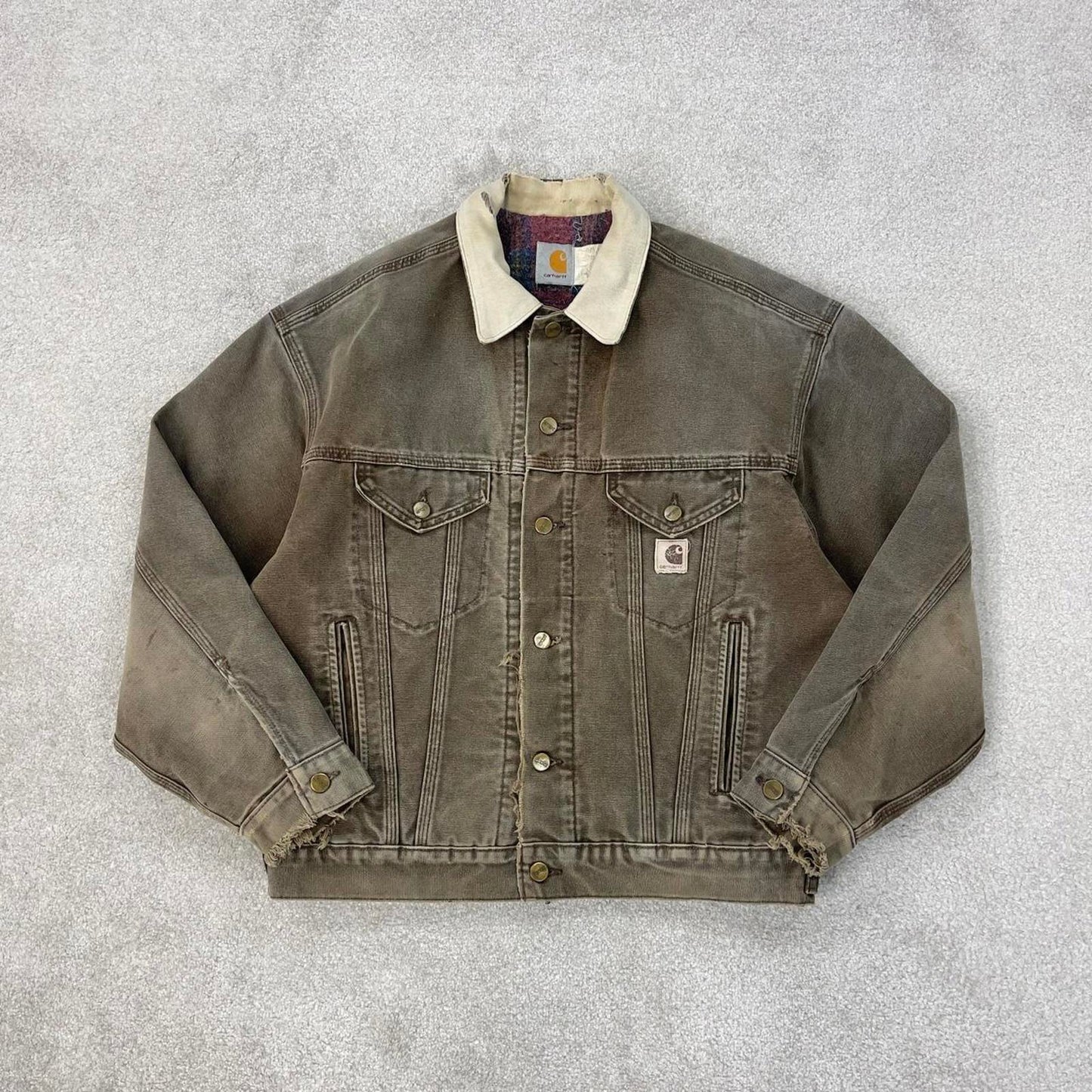 Vintage brown Carhartt Trucker bomber jacket M Detroit cropped