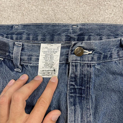 Carhartt carpenter denim shorts y2k faded blue Skater / surf style work jorts