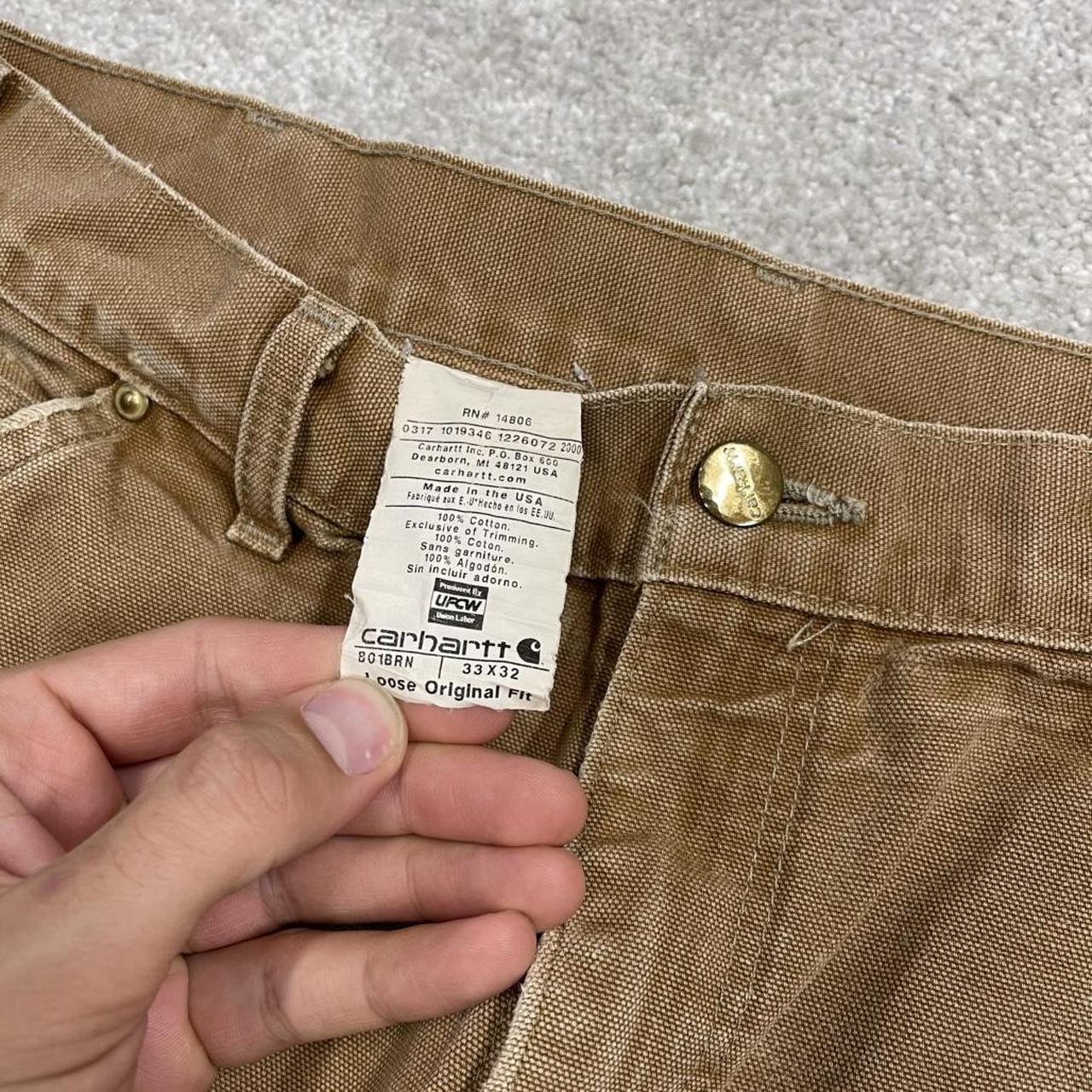 Carhartt carpenter shorts double knee tan Long canvas skater style cargo work jorts