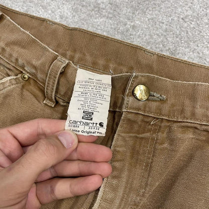 Carhartt carpenter shorts double knee tan Long canvas skater style cargo work jorts