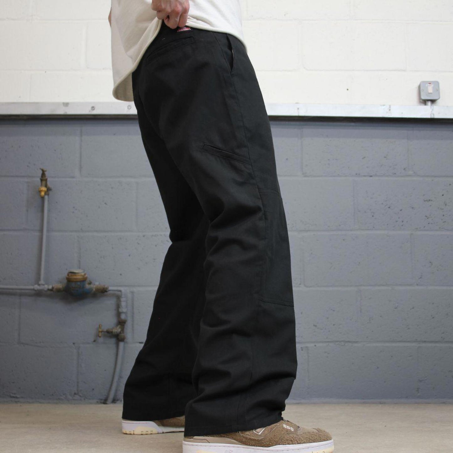 Baggy Dickies double knee carpenter pants W34L30 black 90s skate style loose leg cargos