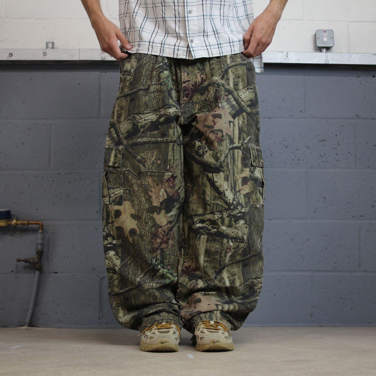 Wide leg baggy Russell outdoors camo cargo pants Y2K khaki outdoors hunting utility trousers