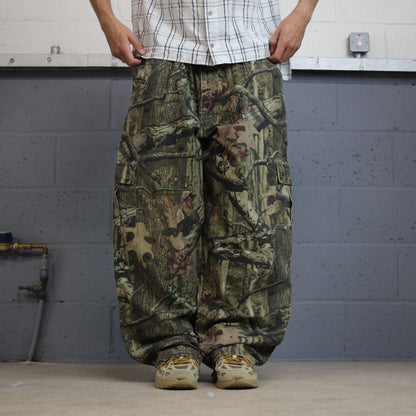 Wide leg baggy Russell outdoors camo cargo pants Y2K khaki outdoors hunting utility trousers