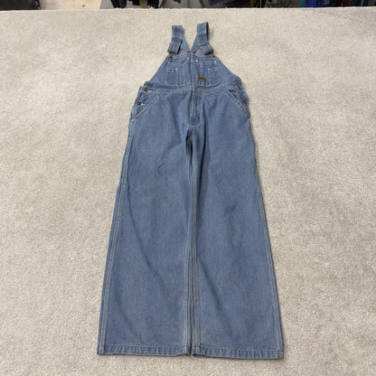 Vintage denim dungarees 00s big smith overalls blue loose leg bib & brace utility workwear