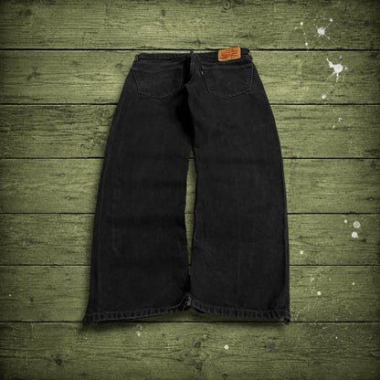 Levi's 505 straight fit jeans y2k black Regular straight leg denim pants red tab logo