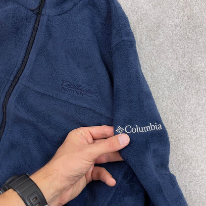 Navy Columbia technical zip up fleece Medium y2k style autumn adjustable waist