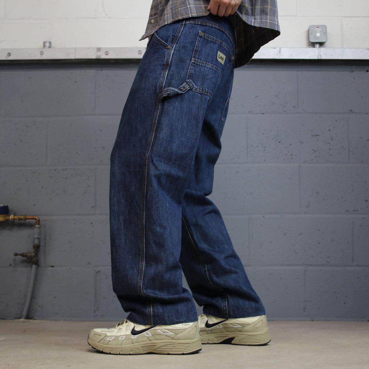 Vintage Lee carpenter jeans y2k blue denim Loose leg skater style utility workwear trousers