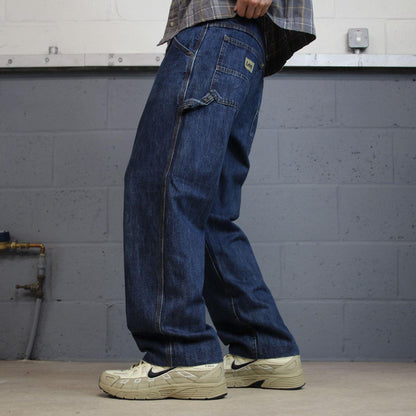 Vintage Lee carpenter jeans y2k blue denim Loose leg skater style utility workwear trousers