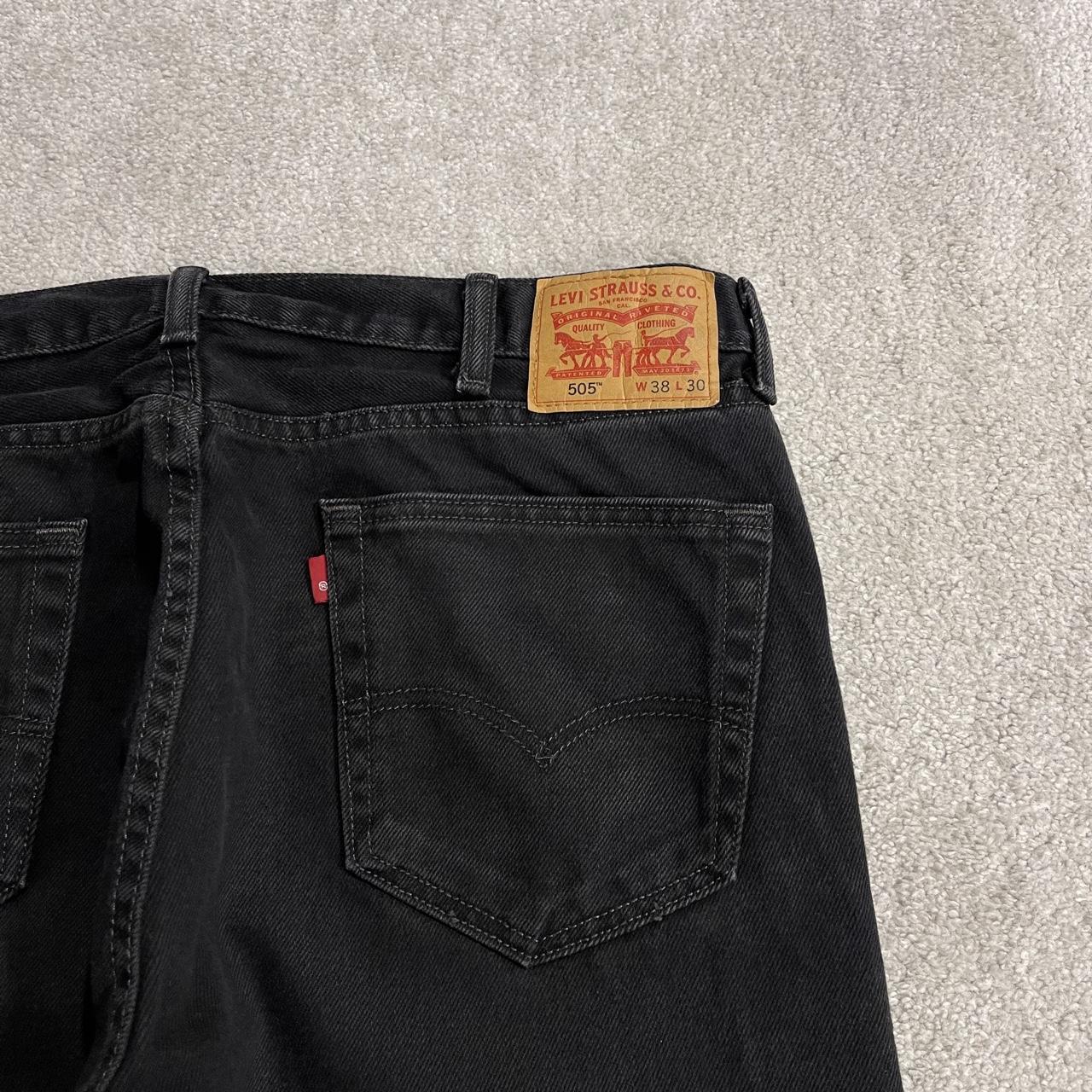 Levi's 505 straight fit jeans y2k black Regular straight leg denim pants red tab logo