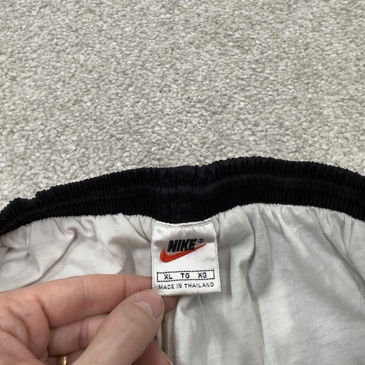 Vintage Nike baggy tracksuit bottoms black wide leg XL Loose lined casual swoosh logo track pants#