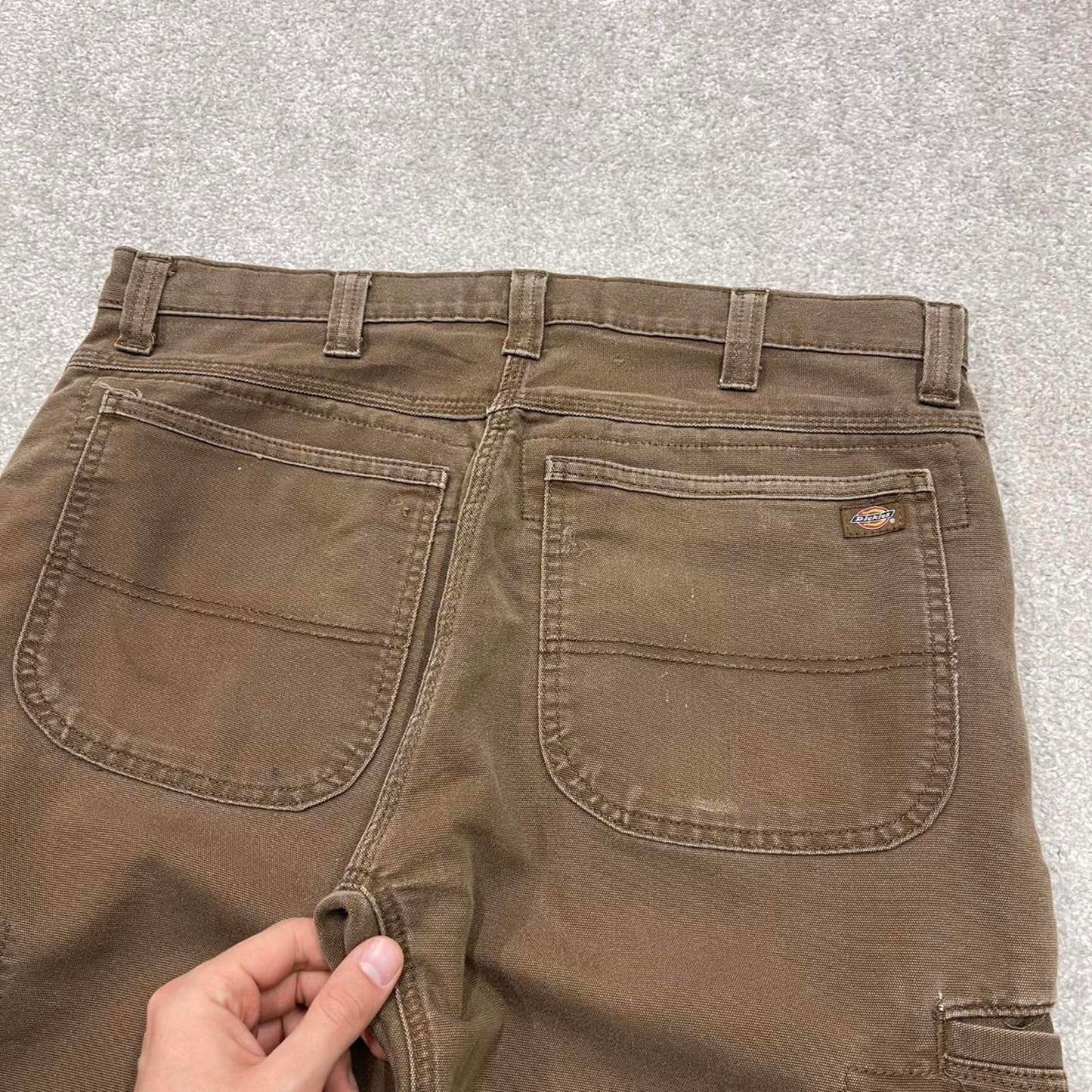 Y2K baggy Dickies double knee work pants brown Canvas skater style cargo carpenter jeans