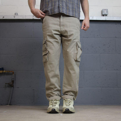 Wrangler cargo pants y2k beige W33L30 Slim Straight leg relaxed skater work pants