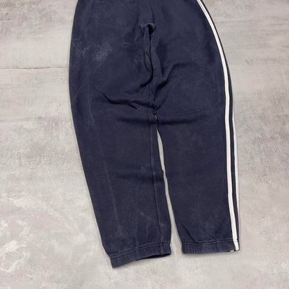 Vintage navy Adidas joggers M y2k style sportswear track pants side stripe design
