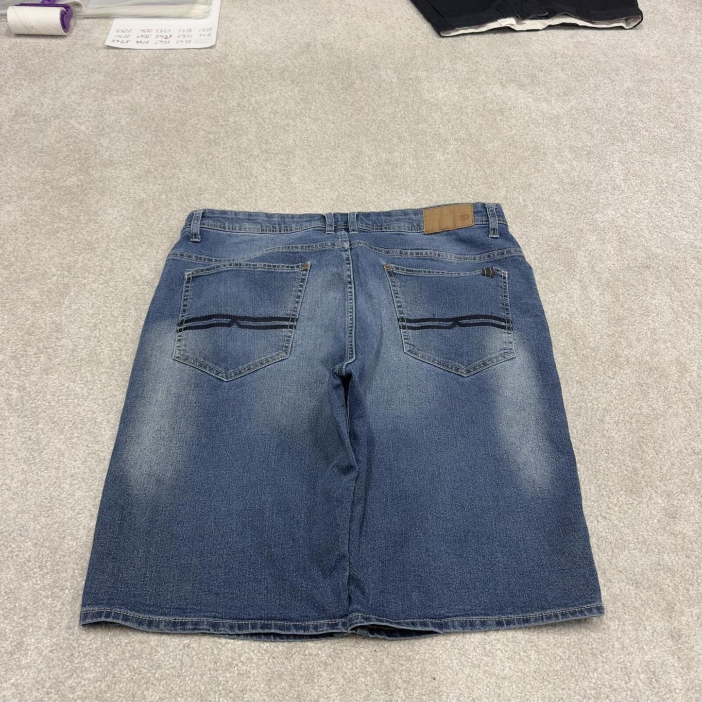 Y2k Buffalo David Bitton denim shorts blue W38 Embroidered summer festival jorts