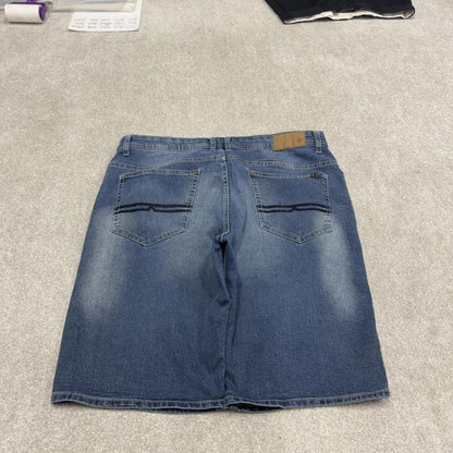 Y2k Buffalo David Bitton denim shorts blue W38 Embroidered summer festival jorts