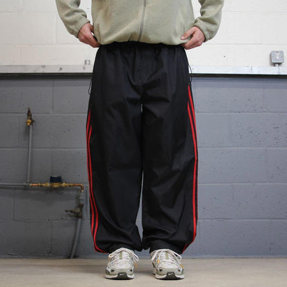 Vintage baggy Y2K Starter tracksuit bottoms black Unlined embroidered logo gym loose track pants