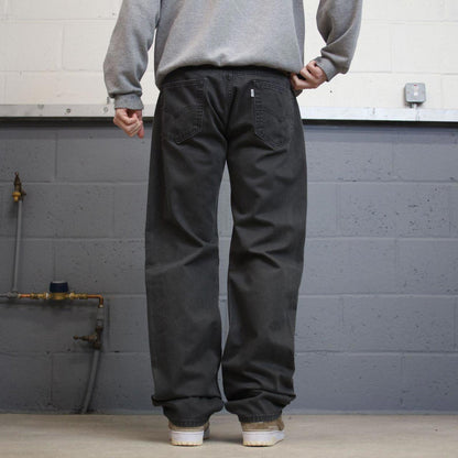 Y2K 00s Levi’s 505 jeans grey Straight leg denim pants red tab logo