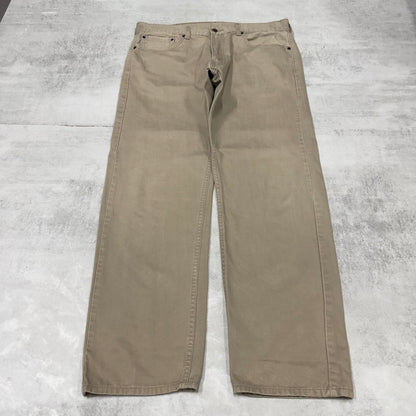 Beige Levis 505 jeans W38L32 straight leg y2k style pants tab logo