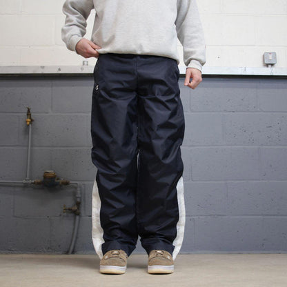 Navy Champion trackies Small loose y2k floaty leg joggers embroidered logo