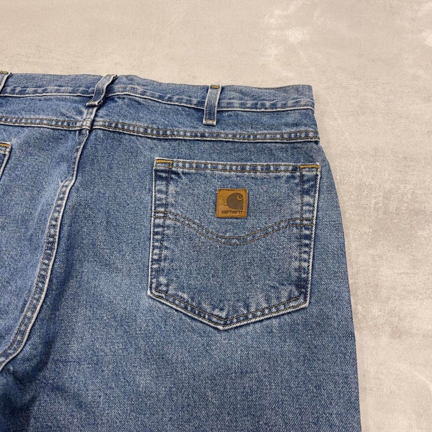Blue Carhartt jeans W38L32 vintage 90s skater style relaxed fit loose 5 pocket pants