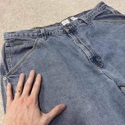 Calvin Klein baggy denim carpenter jeans y2k W38L30 blue Wide leg workwear skater style cargos