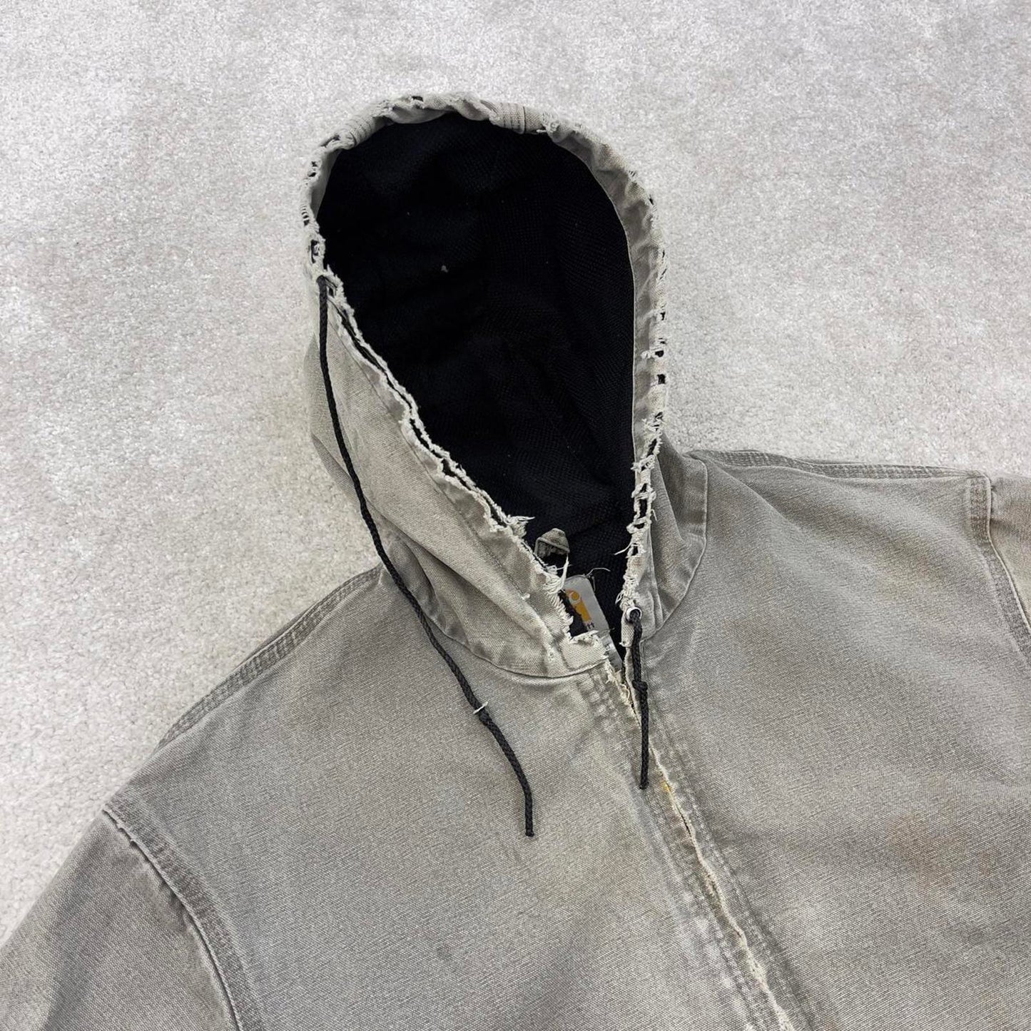 Vintage Carhartt hooded active jacket XL stone canvas 90s style skater