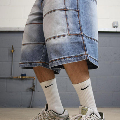 Y2k baggy Enyce carpenter shorts skater style blue Loose wide leg summer festival shorts