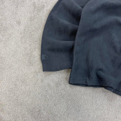 Y2K Starter technical fleece XL grey full zip embroidered logo pockets autumn
