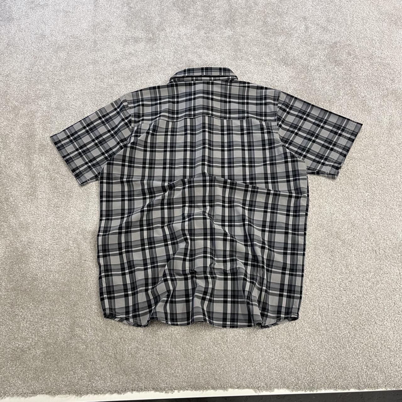 Columbia checkered shirt short sleeve y2k grey Festival surfer style button down summer shirt