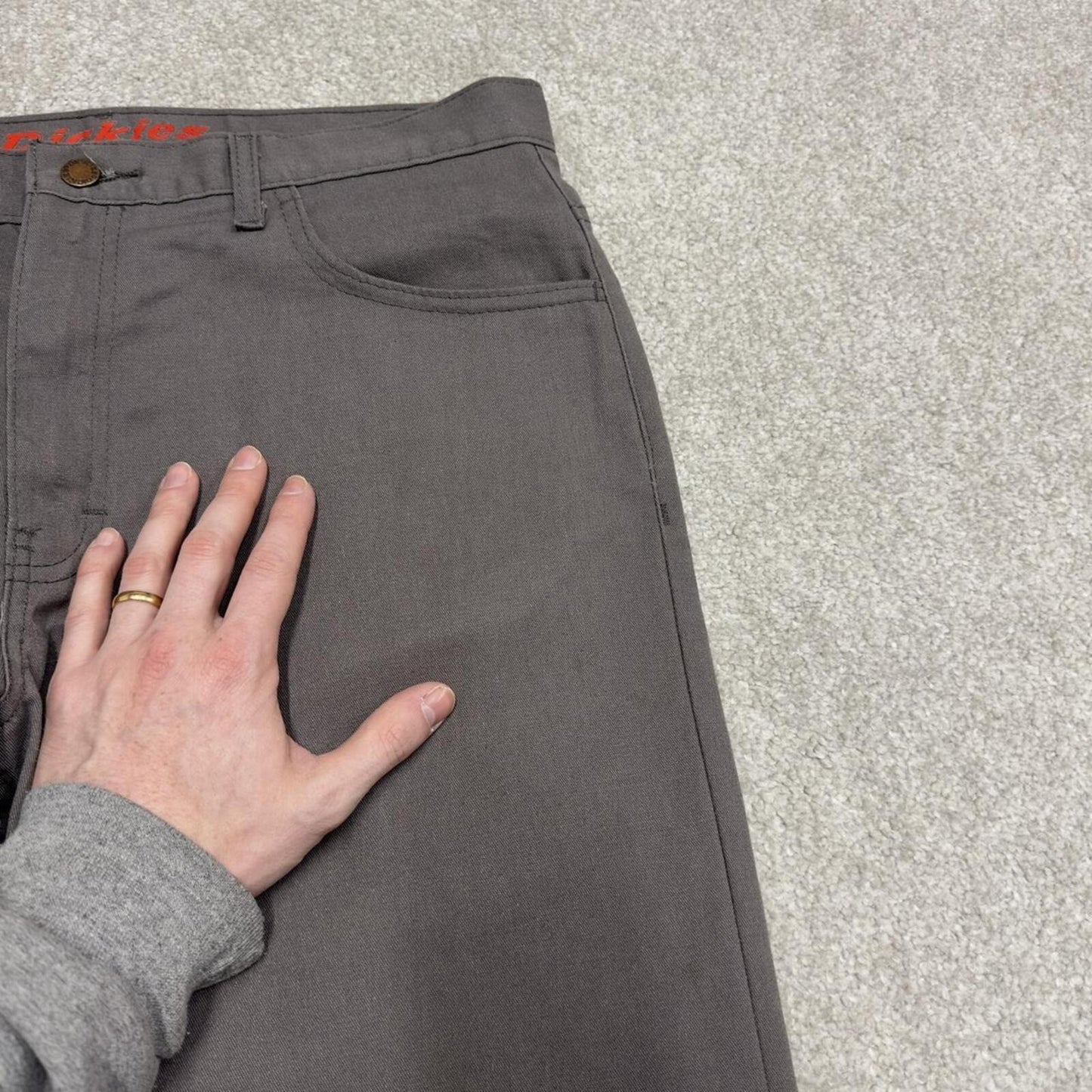 Dickies work pants Y2K grey Slim taper Twill chino skate style trousers