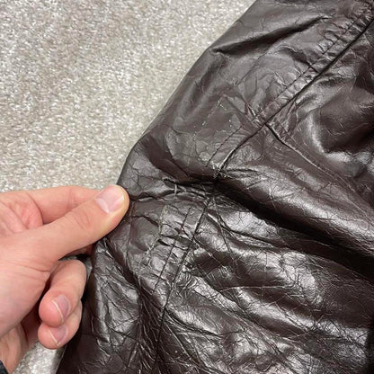 Vintage leather flight aviator bomber jacket brown Cooper boxy genuine leather flying coat