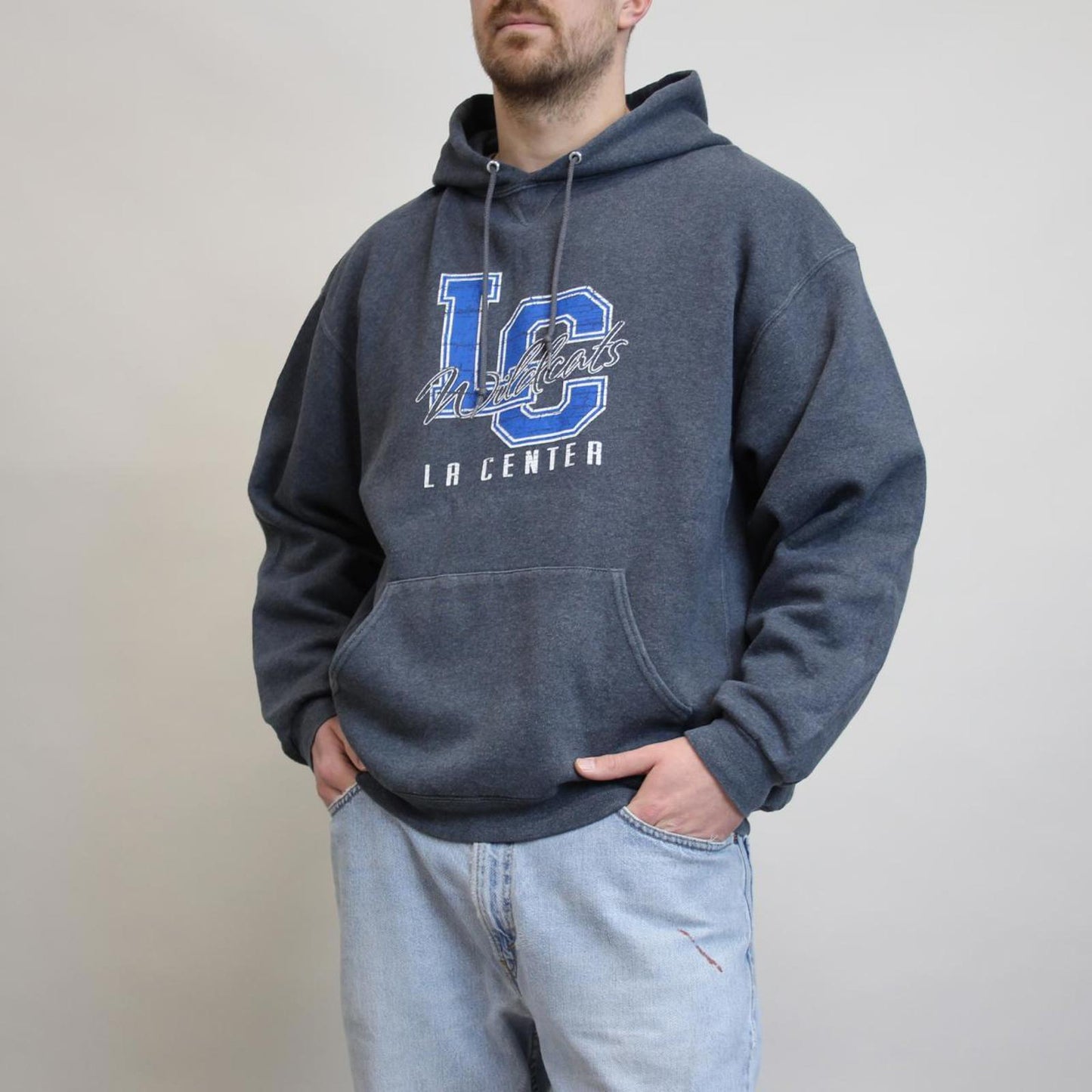 Grey vintage Russell hoodie XL